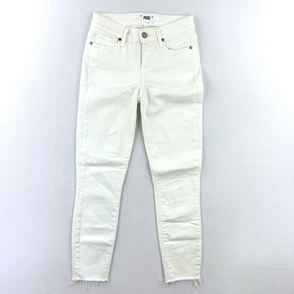 PAIGE Verdugo‎ Crop Jeans Size 26 White Denim Pants Womens Womens